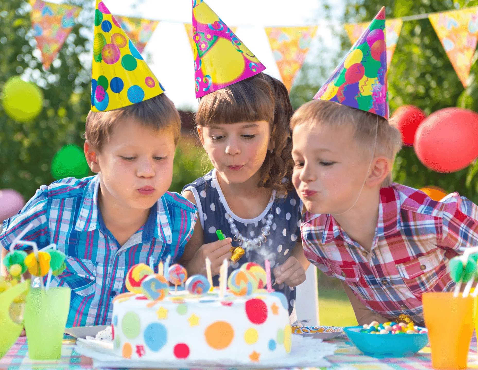 Children's party with cake and decorations