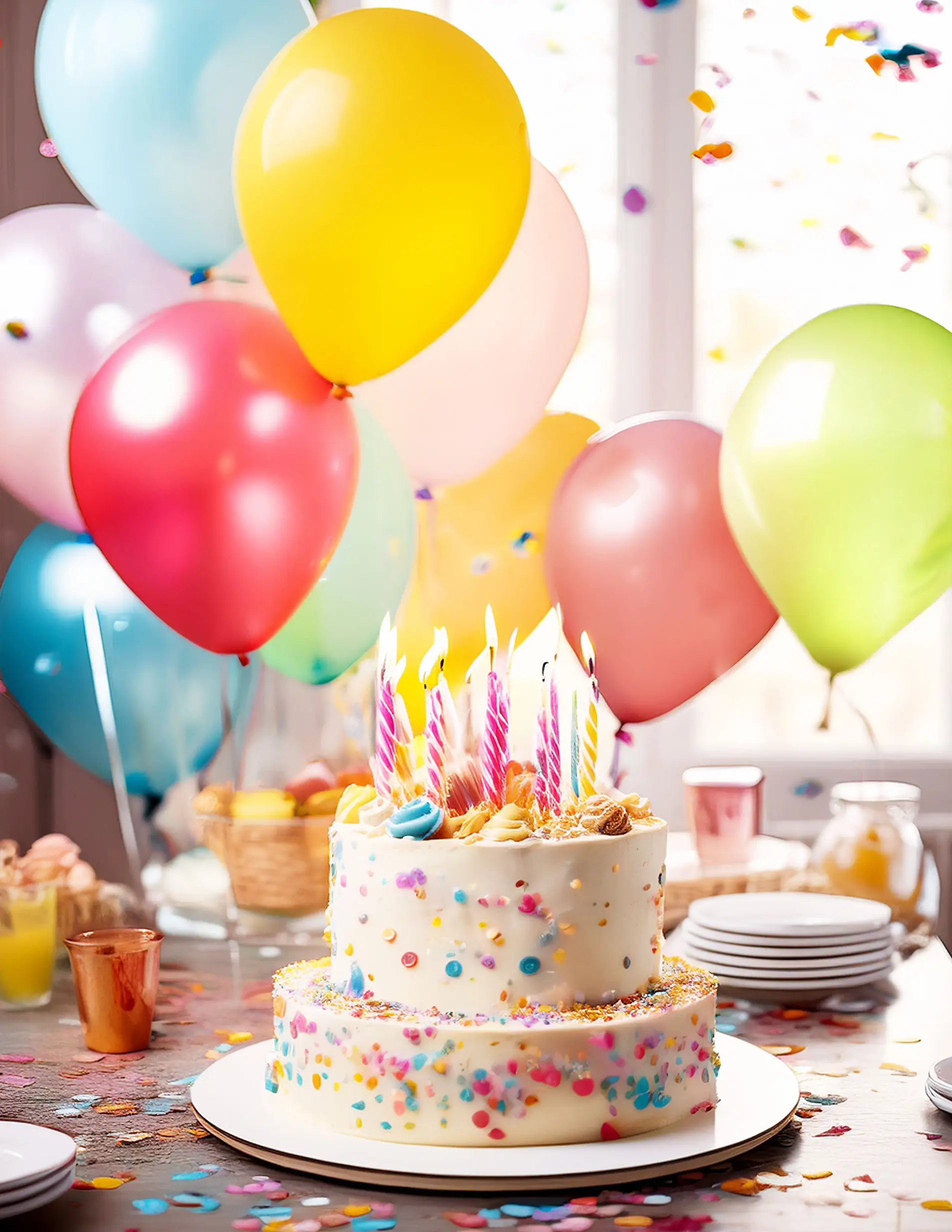 Children's party with cake and decorations